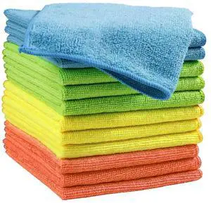 Microfiber Cleaning Cloths (12-Pack), 14" x 14", Ultra Absorbent, Lint-Free, Streak-Free, Reusable, Ideal for Car, Kitchen, Window, and Household Cleaning (Orange/Yellow/Green/Blue) Microfiber Cleaning Cloths (12-Pack), 14" x 14", Ultra Absorbent, Lint-Free, Streak-Free, Reusable, Ideal for Car, Kitchen, Window, and Household Cleaning (Orange/Yellow/Green/Blue)