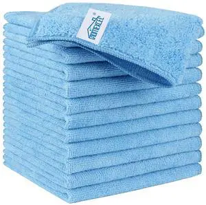 Blue Microfiber Cleaning Cloth, 12 Pack Premium Microfiber Towels for Cars, Lint Free, Scratch-Free, Highly Absorbent, Reusable Cleaning Rags for Car, Household, Kitchen, Window,11.5"X11.5" Blue Microfiber Cleaning Cloth, 12 Pack Premium Microfiber Towels for Cars, Lint Free, Scratch-Free, Highly Absorbent, Reusable Cleaning Rags for Car, Household, Kitchen, Window,11.5"X11.5"