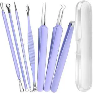 Pimple Popper Tool Kit and Blackhead Remover Tools, Ingrown Hair Tweezers, Professional Blackhead Extractor Pimple Extractor Comedone Extractor Pimple Popper Tool Kit and Blackhead Remover Tools, Ingrown Hair Tweezers, Professional Blackhead Extractor Pimple Extractor Comedone Extractor