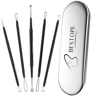 Blackhead Remover Tool, Pimple Popper Tool Kit, Blackhead Extractor Tool for Face, Extractor Tool for Comedone Zit Acne Whitehead Blemish, Stainless Steel Extraction Tools Blackhead Remover Tool, Pimple Popper Tool Kit, Blackhead Extractor Tool for Face, Extractor Tool for Comedone Zit Acne Whitehead Blemish, Stainless Steel Extraction Tools