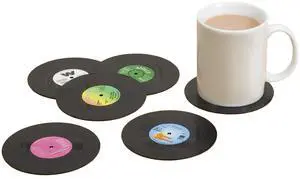 Retro Vinyl Coasters 6-Pack, Cool Drinks Coasters, Great Housewarming Gift, Music Lovers Gift idea Retro Vinyl Coasters 6-Pack, Cool Drinks Coasters, Great Housewarming Gift, Music Lovers Gift idea