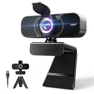 1080P Webcam for Computer, Wide Angle USB C, Plug and Play, Privacy Cover, Web Cam with Tripod, External Camera for Laptop/Desktop/Mac/PC 1080P Webcam for Computer, Wide Angle USB C, Plug and Play, Privacy Cover, Web Cam with Tripod, External Camera for Laptop/Desktop/Mac/PC