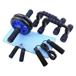 Abdominal Muscle Training Rollers, 5-In-1 Roller Kit with Knee Pads, Push-Up Bars, Handle Grips, Skipping Ropes, Home Gym Exercise Kits Suitable for Physical Training Abdominal Muscle Training Rollers, 5-In-1 Roller Kit with Knee Pads, Push-Up Bars, Handle Grips, Skipping Ropes, Home Gym Exercise Kits Suitable for Physical Training