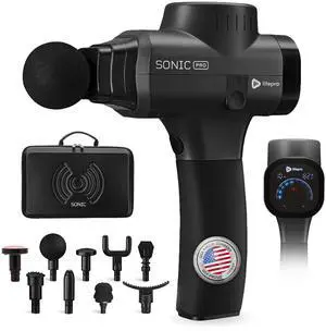 Sonic Pro Handheld Electric Massage Gun Deep Tissue Percussion Massager Gun with 10 Speeds & 9 Heads Muscle Massager for Athletes Back, Legs, Arms Sonic Pro Handheld Electric Massage Gun Deep Tissue Percussion Massager Gun with 10 Speeds & 9 Heads Muscle Massager for Athletes Back, Legs, Arms
