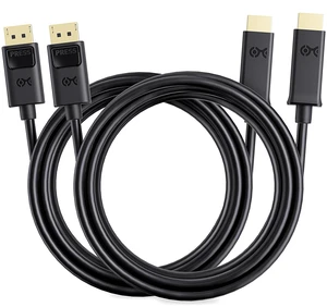 Cable Matters 2-Pack DisplayPort to HDMI Cable, DP to HDMI, 6ft | Unidirectional, Gold-Plated, Display Port to HDTV/Monitor/Projector Conversion Cord