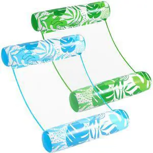 2 Packs Tropical Leaves Hammock Pool Floats Adults, 4-in-1 Multi-Purpose Inflatable Pool Floats PVC Water Hammock Lounge Floaties (Blue&Green) 2 Packs Tropical Leaves Hammock Pool Floats Adults, 4-in-1 Multi-Purpose Inflatable Pool Floats PVC Water Hammock Lounge Floaties (Blue&Green)