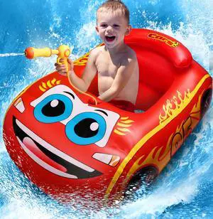 Kids Pool Float with Water Gun - Inflatable Ride-on Swimming Toy for Boys Aged 3-8, Summer Fun (Red) Kids Pool Float with Water Gun - Inflatable Ride-on Swimming Toy for Boys Aged 3-8, Summer Fun (Red)
