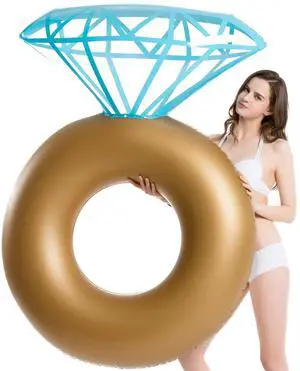 Inflatable Diamond Ring Pool Float - Engagement Ring Bachelorette Party Float Stagette Decorations Swimming Tube Floaty Outdoor Water Lounge Floats for Adults Inflatable Diamond Ring Pool Float - Engagement Ring Bachelorette Party Float Stagette Decorations Swimming Tube Floaty Outdoor Water Lounge Floats for Adults