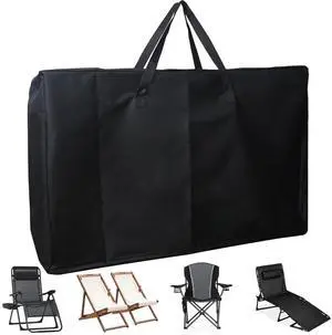 Heavy Duty Folding Chair Storage Bag, 600D Chair Storage Case for Beach Chair Camping Chair Zero Gravity Chair Folding Recliners, Extra Large Travel Bag with Zippers, 41.5" Lx 11" Wx 28.5" H Heavy Duty Folding Chair Storage Bag, 600D Chair Storage Case for Beach Chair Camping Chair Zero Gravity Chair Folding Recliners, Extra Large Travel Bag with Zippers, 41.5" Lx 11" Wx 28.5" H