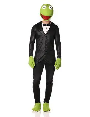 Men's Kermit Deluxe Adult Costume, Black/Green, X-Large Men's Kermit Deluxe Adult Costume, Black/Green, X-Large