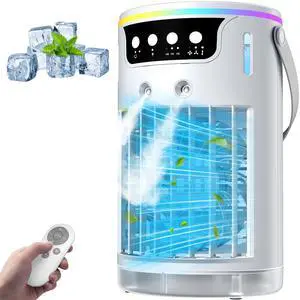 Portable Air Conditioners, AC Fan Mini Evaporative Air Cooler 1200ML with Ice Cooling Mist Personal Air Conditioner Quiet for Bedroom, Home Office Desk, Nightstand (white) Portable Air Conditioners, AC Fan Mini Evaporative Air Cooler 1200ML with Ice Cooling Mist Personal Air Conditioner Quiet for Bedroom, Home Office Desk, Nightstand (white)