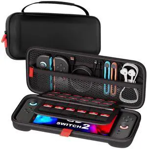 Carrying Case for Nintendo Switch 2 (2025) with 24 Game Card Slots, Hard Portable Travel Case Storage Bag Protective Pouch for 2025 Nintendo Switch 2 Console & Accessories -Black Carrying Case for Nintendo Switch 2 (2025) with 24 Game Card Slots, Hard Portable Travel Case Storage Bag Protective Pouch for 2025 Nintendo Switch 2 Console & Accessories -Black