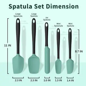 Silicone Spatula Set of 5,High Temperature Resistant, Food Grade Silicone, Dishwasher Safe, for Baking, Cooking (Aqua Green) Silicone Spatula Set of 5,High Temperature Resistant, Food Grade Silicone, Dishwasher Safe, for Baking, Cooking (Aqua Green)