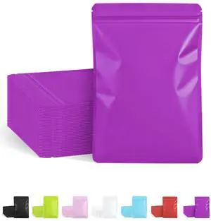 100 Pack Resealable Packaging Bags for Small Business Double-Sided Color Smell Proof Bags for Food Storage Flat Bags (Purple, 4" x 6") 100 Pack Resealable Packaging Bags for Small Business Double-Sided Color Smell Proof Bags for Food Storage Flat Bags (Purple, 4" x 6")