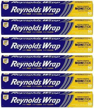 Non-Stick Aluminum Foil Easy Prep, Cook & Clean (50 Sq Ft (Pack of 6) Non-Stick Aluminum Foil Easy Prep, Cook & Clean (50 Sq Ft (Pack of 6)