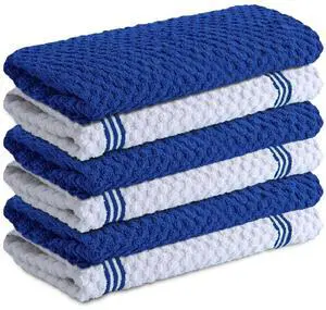 100% Cotton Kitchen Towels - 15x25 Inch Ultra Soft Tea Towel, Super Absorbent Terry Dish Towels for Kitchen Linens |Blue| 100% Cotton Kitchen Towels - 15x25 Inch Ultra Soft Tea Towel, Super Absorbent Terry Dish Towels for Kitchen Linens |Blue|