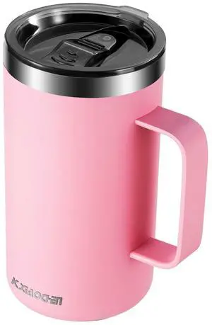 20oz Insulated Coffee Mug with Lid, Stainless Steel Coffee Cup, Double Wall Vacuum Coffee Tumbler with Handle, Premium Thermal Travel Coffee Mug (Pink) 20oz Insulated Coffee Mug with Lid, Stainless Steel Coffee Cup, Double Wall Vacuum Coffee Tumbler with Handle, Premium Thermal Travel Coffee Mug (Pink)