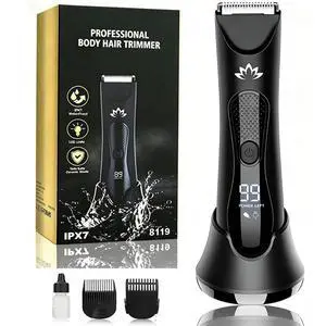 Manscape Body & Pubic Hair Trimmer for Men, Groin & Ball Trimmer Men, Electric Razor Mens Grooming Kit, Body Groomer Ball Shaver for Smooth Wet/Dry Shaving, Led Light Manscape Body & Pubic Hair Trimmer for Men, Groin & Ball Trimmer Men, Electric Razor Mens Grooming Kit, Body Groomer Ball Shaver for Smooth Wet/Dry Shaving, Led Light