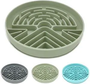 Slow Feeder Dog Bowl for Large & Small Pets, Anti Choking Puzzle Dog Food Bowl with Non-Slip Base, Interactive Pet Slow Eating, Silicone Cat Feeder for Puppies & Cats(Grey Green) Slow Feeder Dog Bowl for Large & Small Pets, Anti Choking Puzzle Dog Food Bowl with Non-Slip Base, Interactive Pet Slow Eating, Silicone Cat Feeder for Puppies & Cats(Grey Green)