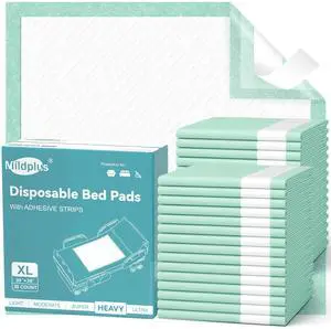 Bed Pads with Adhesive Strips 30''X36'', 30 Count Chucks Disposable Underpads Extra Large Thicker Incontinence Pads for Unisex Adult, Senior, Kids and Pet (with Adhesive) Bed Pads with Adhesive Strips 30''X36'', 30 Count Chucks Disposable Underpads Extra Large Thicker Incontinence Pads for Unisex Adult, Senior, Kids and Pet (with Adhesive)