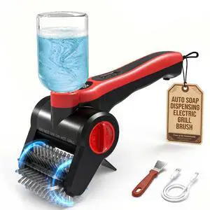Electric Grill Brush, 100W High Power Cordless BBQ Cleaner with 300ml Water Spray Tank, IPX8 Waterproof Automatic Scrubber for Gas Charcoal Grills, 2-Speed Rechargeable Power Brush with Scraper Electric Grill Brush, 100W High Power Cordless BBQ Cleaner with 300ml Water Spray Tank, IPX8 Waterproof Automatic Scrubber for Gas Charcoal Grills, 2-Speed Rechargeable Power Brush with Scraper