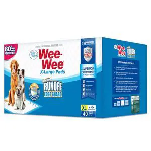 Wee-Wee Superior Performance Unscented Extra-Large Pee Pads for Dogs & Puppies, Quilted Leak-Proof Dog Housebreaking Potty Training Floor Protection, 28" x 34", 40 Count Wee-Wee Superior Performance Unscented Extra-Large Pee Pads for Dogs & Puppies, Quilted Leak-Proof Dog Housebreaking Potty Training Floor Protection, 28" x 34", 40 Count