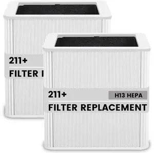 211+ Replacement Filter Compatible with Blue Pure Blue Pure 211+ Air Cleaner Purifier Series, 2 Stage Filtration System of H13 True HEPA and Activated Carbon Filter, (2 Pack) 211+ Replacement Filter Compatible with Blue Pure Blue Pure 211+ Air Cleaner Purifier Series, 2 Stage Filtration System of H13 True HEPA and Activated Carbon Filter, (2 Pack)