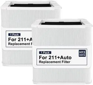 211+ Auto Replacement Filter Compatible with Blueair Blue Pure 211+ Air Purifier, 2-Stage Filtration System, with Activated Carbon, White (2 Packs) 211+ Auto Replacement Filter Compatible with Blueair Blue Pure 211+ Air Purifier, 2-Stage Filtration System, with Activated Carbon, White (2 Packs)