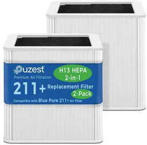 2 Pack 211+ Replacement Filter Compatible with Blue Pure 211+ Air Cleaner Purifier, 2-Stage Filtration System of H13 True HEPA and Activated Carbon Filter 2 Pack 211+ Replacement Filter Compatible with Blue Pure 211+ Air Cleaner Purifier, 2-Stage Filtration System of H13 True HEPA and Activated Carbon Filter