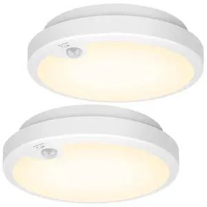 2-Pack Battery Operated Motion Sensor LED Ceiling Lights Indoor, Wireless Flush Mount Light Fixture 3000K in 400LM, Battery Powered Ceiling Lamps for Closet Pantry Laundry Stair(Battery Not Included) 2-Pack Battery Operated Motion Sensor LED Ceiling Lights Indoor, Wireless Flush Mount Light Fixture 3000K in 400LM, Battery Powered Ceiling Lamps for Closet Pantry Laundry Stair(Battery Not Included)