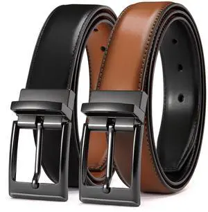 Reversible Belt Men 1 Piece - 1.25" Leather Dress Belt - Trim to Fit for Elegant Style Reversible Belt Men 1 Piece - 1.25" Leather Dress Belt - Trim to Fit for Elegant Style