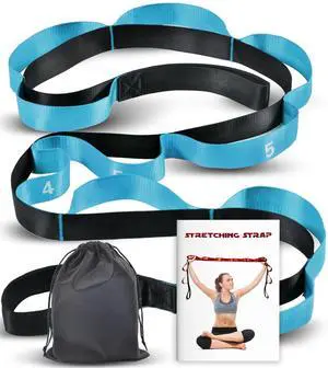 Stretching Strap with Loops for Physical Therapy,Yoga Strap for Stretching,Home Workout,Pilate & Flexibility Training,Non-Elastic Exercise Stretch Band for Hamstring,Leg Stretcher Belt Stretching Strap with Loops for Physical Therapy,Yoga Strap for Stretching,Home Workout,Pilate & Flexibility Training,Non-Elastic Exercise Stretch Band for Hamstring,Leg Stretcher Belt