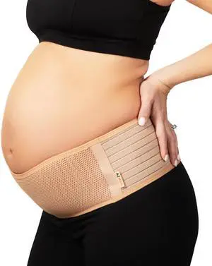 Maternity Belt Back Support - Adjustable Abdominal Binder for Pregnancy - Belly Band for Pelvic, Waist & Lower Back Comfort - Fits Up to 46 Inches - Beige Maternity Belt Back Support - Adjustable Abdominal Binder for Pregnancy - Belly Band for Pelvic, Waist & Lower Back Comfort - Fits Up to 46 Inches - Beige