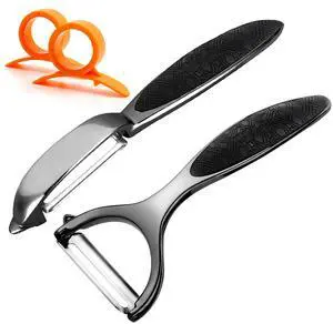 Vegetable Peeler Set, Stainless Steel Y & I Shape Swivel Blade Potato Fruit Peeler, Kitchen Household Peeling Tool(Black) Vegetable Peeler Set, Stainless Steel Y & I Shape Swivel Blade Potato Fruit Peeler, Kitchen Household Peeling Tool(Black)