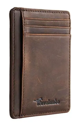 Slim Wallet Front Pocket Minimalist Leather RFID Blocking Medium Size Slim Wallet Front Pocket Minimalist Leather RFID Blocking Medium Size