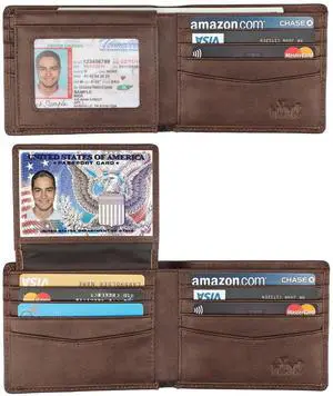 Wallet for Men-Genuine Leather RFID Blocking Bifold Stylish Wallet With 2 ID Window (Coffee-galaxy) Wallet for Men-Genuine Leather RFID Blocking Bifold Stylish Wallet With 2 ID Window (Coffee-galaxy)
