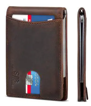RFID Blocking Slim Bifold Genuine Leather Minimalist Front Pocket Wallets for Men with Money Clip Thin Mens (Texas Brown 1.0) RFID Blocking Slim Bifold Genuine Leather Minimalist Front Pocket Wallets for Men with Money Clip Thin Mens (Texas Brown 1.0)