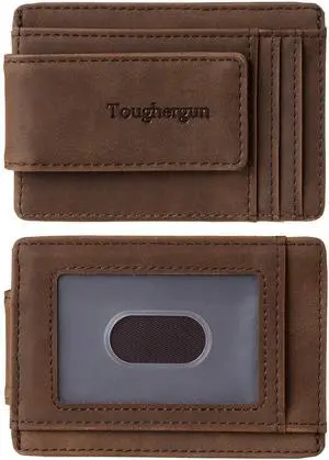 Slim Wallet for Men RFID Blocking Money Clip, Minimalist Front Pocket Credit Card Holder, Magnetic Thin Mens Wallets with ID Window(Coffee) Slim Wallet for Men RFID Blocking Money Clip, Minimalist Front Pocket Credit Card Holder, Magnetic Thin Mens Wallets with ID Window(Coffee)