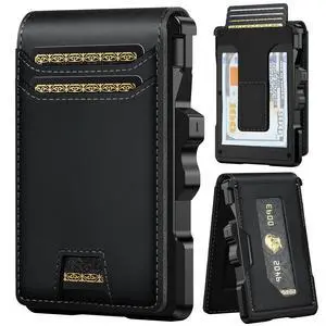Genuine Leather Wallet for Men: Slim RFID Minimalist Wallets with Money Clip - Smart Pop Up Credit Card Holder for Front Pocket - Gifts for Husband Father on Birthday Anniversary Genuine Leather Wallet for Men: Slim RFID Minimalist Wallets with Money Clip - Smart Pop Up Credit Card Holder for Front Pocket - Gifts for Husband Father on Birthday Anniversary