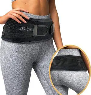 Sacroiliac Hip Belt for Women and Men That Alleviates Sciatic, Pelvic, Lower Back, Leg and Sacral Nerve Pain Caused by Si Joint Dysfunction| Trochanter Brace (Regular, Black) Sacroiliac Hip Belt for Women and Men That Alleviates Sciatic, Pelvic, Lower Back, Leg and Sacral Nerve Pain Caused by Si Joint Dysfunction| Trochanter Brace (Regular, Black)