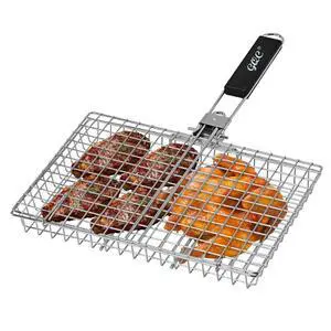Portable BBQ Grill Basket, Fish Grill Baskets ,Folding Portable Fish Grilling Rack For Grill, 12.6x8.82x 1.97Inch, Heat-Resistant Handle, Stainless Steel Grill Basket For Veggies, Shrimp, Meat Cook Portable BBQ Grill Basket, Fish Grill Baskets ,Folding Portable Fish Grilling Rack For Grill, 12.6x8.82x 1.97Inch, Heat-Resistant Handle, Stainless Steel Grill Basket For Veggies, Shrimp, Meat Cook