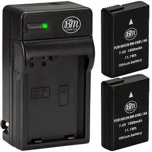Pack of 2 EN-EL14A Batteries and Charger for Nikon D3100, D3200, D3300, D3400, D3500, D5100, D5200, D5300, D5500, D5600, DF, Coolpix P7000, P7100, P7700 Digital SLR Cameras Pack of 2 EN-EL14A Batteries and Charger for Nikon D3100, D3200, D3300, D3400, D3500, D5100, D5200, D5300, D5500, D5600, DF, Coolpix P7000, P7100, P7700 Digital SLR Cameras