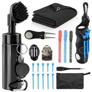 21 Pcs Golf Essentials Kit, Golf Club Cleaning Kit - Golf Club Brush & Golf Towel, Golf Ball Bag & Tees Holder & 2 Sizes Tees, Divot Repair Tool & Ball Marker, Must Haves Golf Accessories 21 Pcs Golf Essentials Kit, Golf Club Cleaning Kit - Golf Club Brush & Golf Towel, Golf Ball Bag & Tees Holder & 2 Sizes Tees, Divot Repair Tool & Ball Marker, Must Haves Golf Accessories