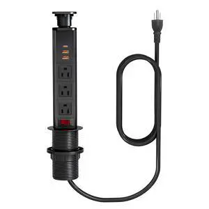 Pop Up Electrical Outlet for Countertop with 30W Max Fast Charging, Space Saver Pop Up Electrical Outlet with 3 AC Outlets, 2 USB-A, 1 USB-C for Kitchen Office Home Desk Pop Up Electrical Outlet for Countertop with 30W Max Fast Charging, Space Saver Pop Up Electrical Outlet with 3 AC Outlets, 2 USB-A, 1 USB-C for Kitchen Office Home Desk