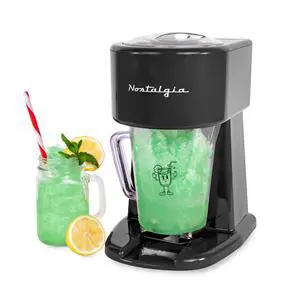 Retro 40-Ounce Frozen Beverage Station - Slushie Machine and Ice Shaver with Automatic Mixing for Soda, Cocktails and Margaritas - Easy & Safe Use - Black Retro 40-Ounce Frozen Beverage Station - Slushie Machine and Ice Shaver with Automatic Mixing for Soda, Cocktails and Margaritas - Easy & Safe Use - Black