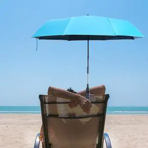 Beach Chair Umbrella with Clamp, Portable Clip on Umbrella for Outdoor Chairs, Adjustable UPF50+ Sun Shade Umbrellas for Beach Patio Travel Camping Wheelchair Golf Cart, Small 40inch with Storage Bag Beach Chair Umbrella with Clamp, Portable Clip on Umbrella for Outdoor Chairs, Adjustable UPF50+ Sun Shade Umbrellas for Beach Patio Travel Camping Wheelchair Golf Cart, Small 40inch with Storage Bag