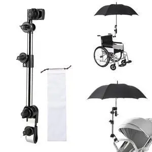 360° Adjustable Scalable Umbrella Holder for Chair, Universal Stroller Umbrella Holder Adjustable Anti-Slip Parasol Mount Clip for Wheelchair, Golf Cart, Beach Chair, Camping Chair Umbrella Holder 360° Adjustable Scalable Umbrella Holder for Chair, Universal Stroller Umbrella Holder Adjustable Anti-Slip Parasol Mount Clip for Wheelchair, Golf Cart, Beach Chair, Camping Chair Umbrella Holder