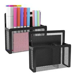 Magnetic Pen Holder, 2-Pack Mesh Organizer, Black Magnetic Pen Holder, 2-Pack Mesh Organizer, Black