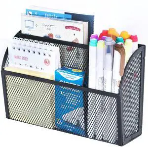 3-Grid Magnetic Pencil Holder, Strong Magnet Locker Organizer, Black 3-Grid Magnetic Pencil Holder, Strong Magnet Locker Organizer, Black