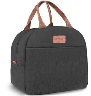 Lunch Bag for Women & Men Adult Insulated Lunch Box, Small Leakproof Cooler Food Lunch Containers Reusable High Capacity Lunch Tote Bags for Work, Travel, Outdoor (Black) Lunch Bag for Women & Men Adult Insulated Lunch Box, Small Leakproof Cooler Food Lunch Containers Reusable High Capacity Lunch Tote Bags for Work, Travel, Outdoor (Black)